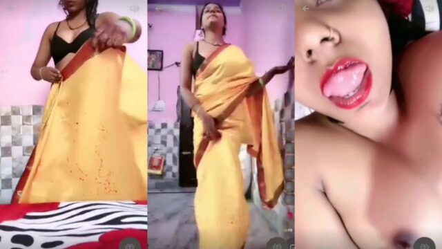 Slim Indian Babe Stripping Saree and Spreading Her Wet Pussy for You