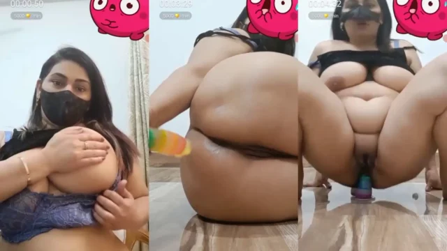 Viral MMS chubby desi girl exposes big boobs and rides a huge dildo