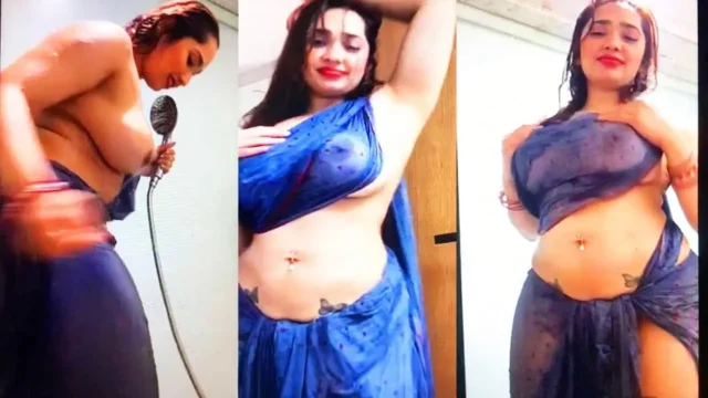 Aditi Mistry's Big Tits Bared in Wet Transparent Saree Live Stream