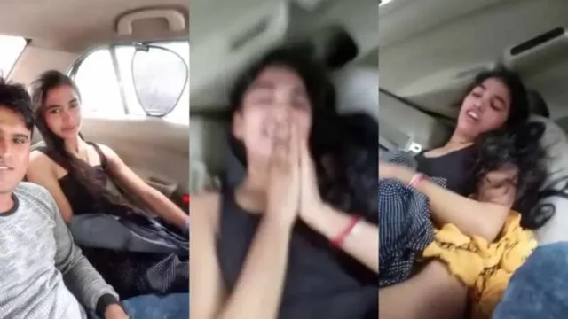 Desi Girlfriend Naked Tits Exposed During Car Sex