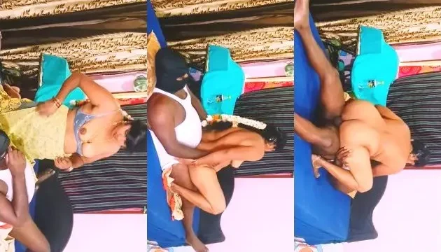 Masked Telugu Aunty Giving Sloppy Blowjob and Rough Standing Fuck