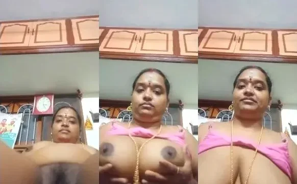 Tamil MILF Nude Show Squeezing Her Giant Boobs and Pinching Hard Nipples